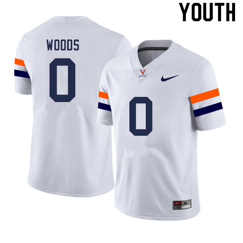 Youth #0 Jelani Woods Virginia Cavaliers College Football Jerseys Sale-White - Click Image to Close